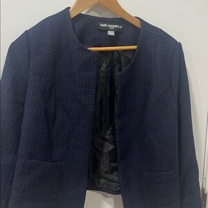 Karl Lagerfeld Midnight Blue Textured Jacket